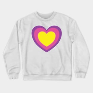 Hearts - concentric heart design purple pink yellow Crewneck Sweatshirt